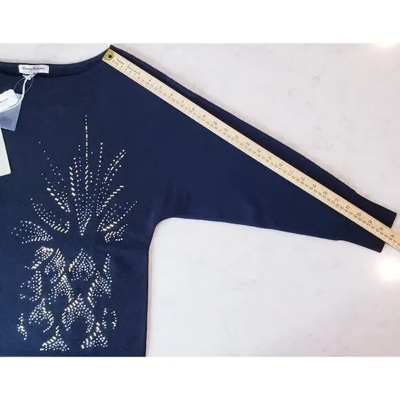 NWT TOMMY BAHAMA Polished Pineapple Merino Wool Cashmere Sweater Women's Medium - Picture 9 of 10